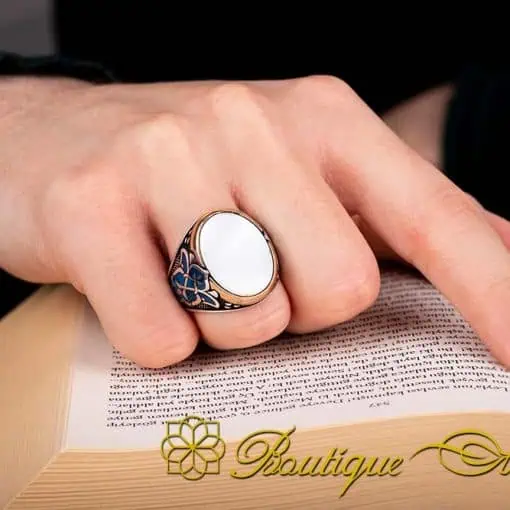 Mother of Pearl Exclusive Silver Ring No:2 - Image 5