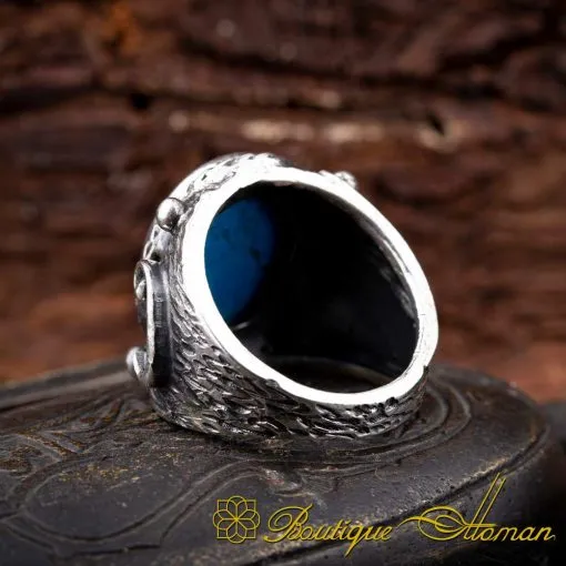 Nalain Shareef Turquoise Feroza Handmade Ring - Image 3