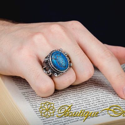 Nalain Shareef Turquoise Feroza Handmade Ring - Image 5