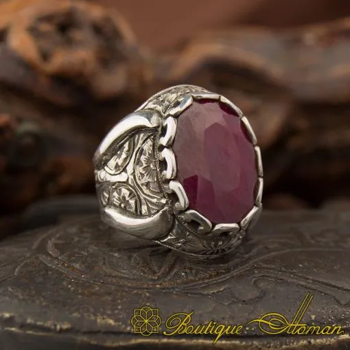 Handcraft Natural Ruby 925 Silver Men Ring - Image 5