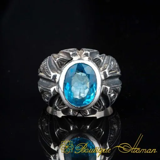 One of a Kind Aquamarine Silver Ring No:5 - Image 3