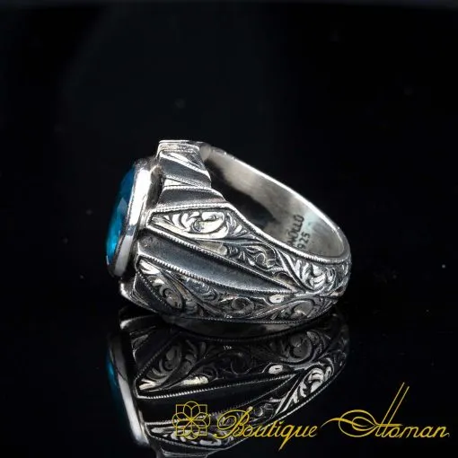 One of a Kind Aquamarine Silver Ring No:5 - Image 4