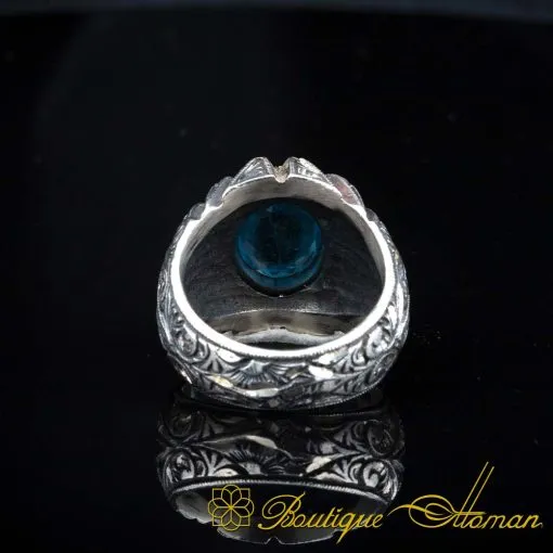 One of a Kind Aquamarine Silver Ring No:5 - Image 5