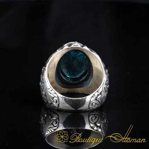 One of a Kind Aquamarine Silver Ring No:6 - Image 5