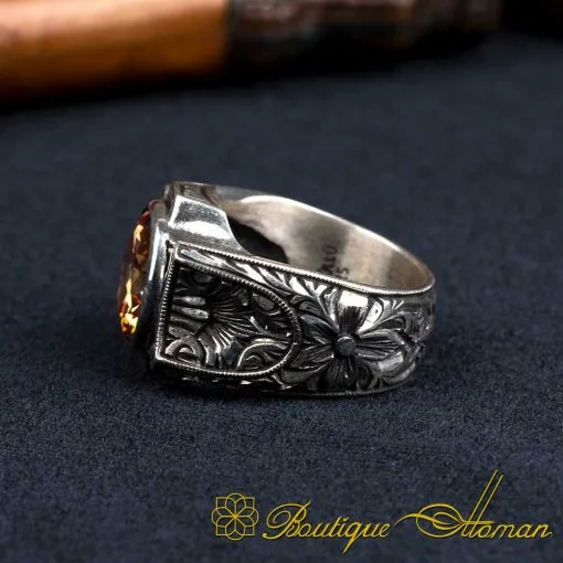 One of a Kind Citrine Silver Ring No:1 - Image 4