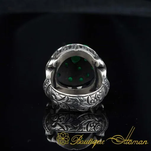 One of a Kind Emerald Silver Ring No:1 - Image 5