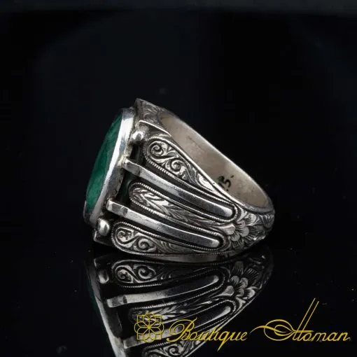 One of a Kind Emerald Silver Ring No:2 - Image 4