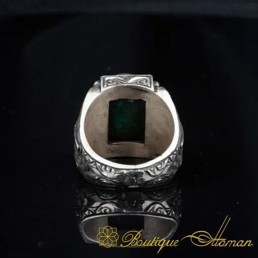 One of a Kind Emerald Silver Ring No:2 - Image 5