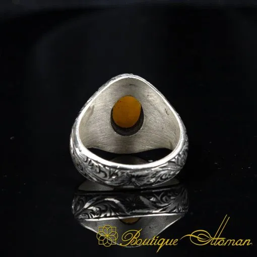 One of a Kind Fire Opal Silver Ring No:1 - Image 5
