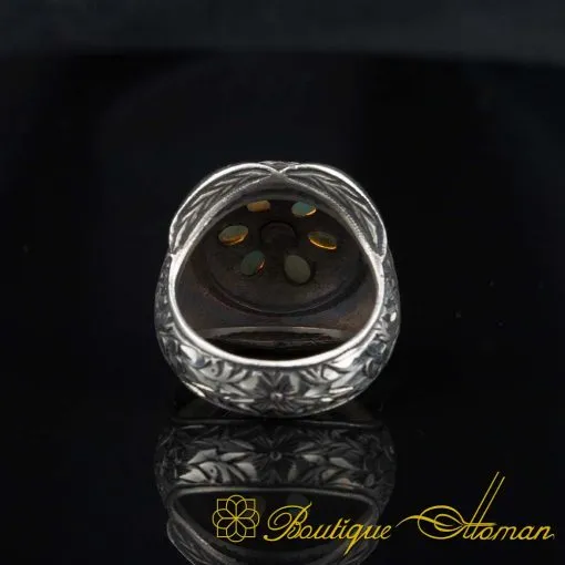 One of a Kind Fire Opal Silver Ring No:2 - Image 5
