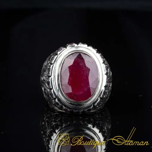 One of a Kind Ruby Silver Ring No:4 - Image 3