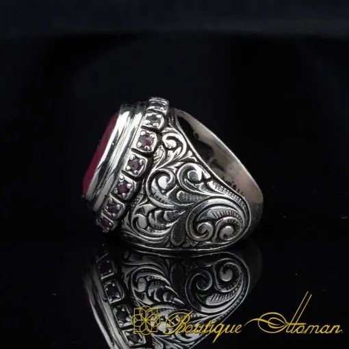 One of a Kind Ruby Silver Ring No:4 - Image 4