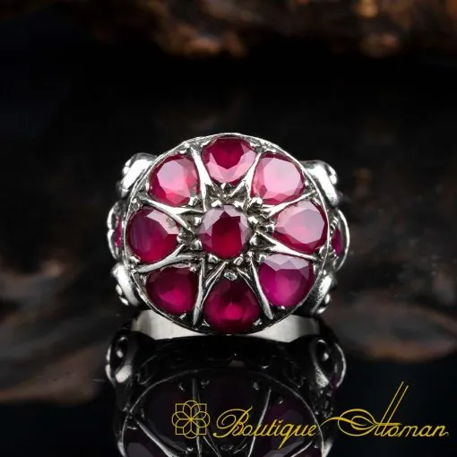 One of a Kind Ruby Silver Ring No:7 - Image 3