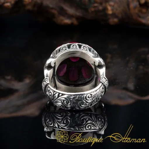 One of a Kind Ruby Silver Ring No:7 - Image 5