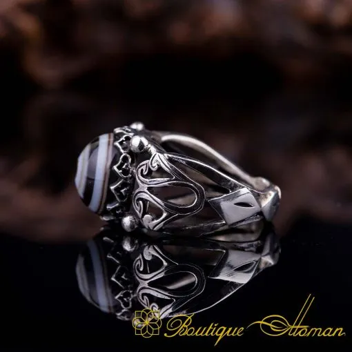 One of a Kind Sulemani Aqeeq Silver Ring No:6 - Image 3