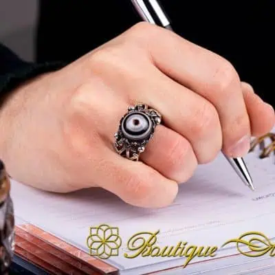 One of a Kind Sulemani Aqeeq Silver Ring No:6 - Image 5