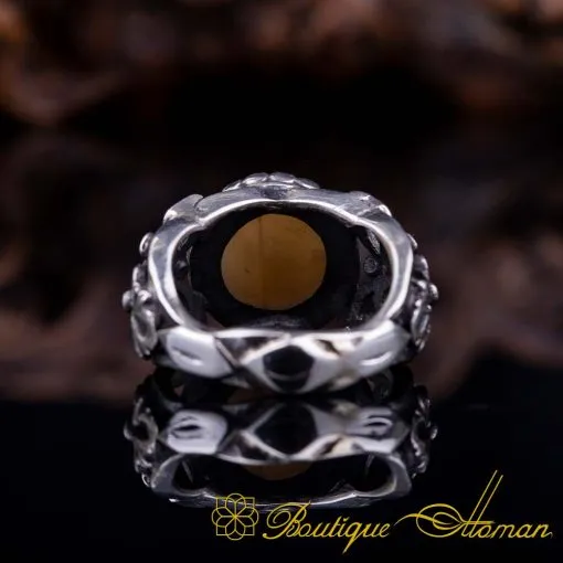 One of a Kind Sulemani Aqeeq Silver Ring No:8 - Image 4