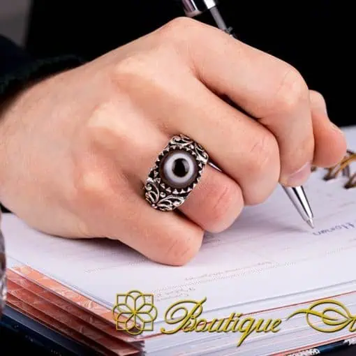 One of a Kind Sulemani Aqeeq Silver Ring No:8 - Image 5