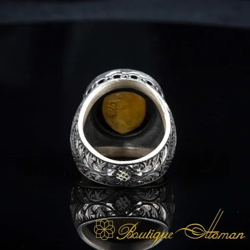 One of a Kind Yellow Sapphire Silver Ring No:2 - Image 5