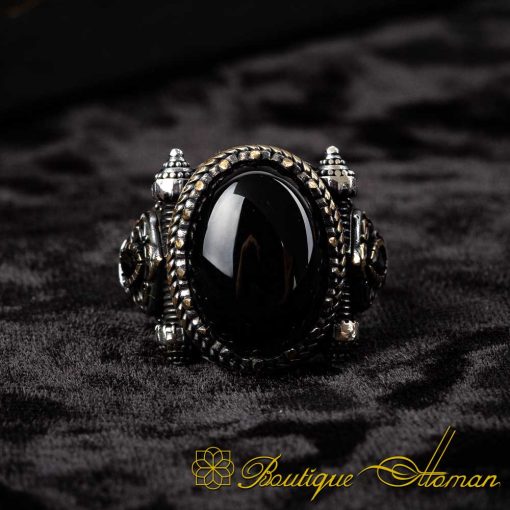 Oval Black Onyx Dome Design Men Ring - Image 3