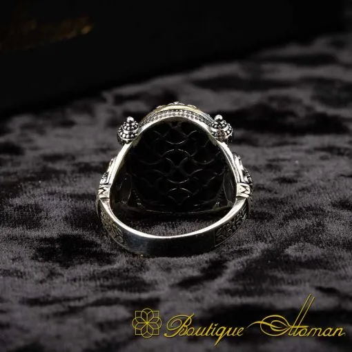 Oval Black Onyx Dome Design Men Ring - Image 5