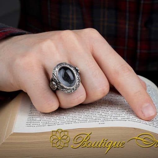 Oval Dur Al Najaf Hand Engraved Ring - Image 5