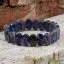 Oval Lapis Lazuli Elastic Beaded Bracelet