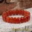Oval Red Aqeeq Elastic Beaded Bracelet