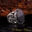 Prince Collection Black Aqeeq Flat Handmade Ring