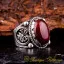 Prince Collection Red Yemeni Aqeeq D Shape Handmade Ring