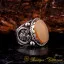 Prince Collection Yellow Aqeeq Flat Handmade Ring