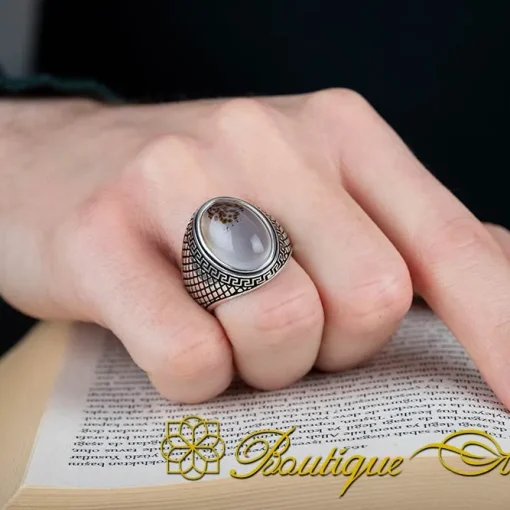 Rare Collection Yemeni Aqeeq Silver Ring No:10 - Image 5