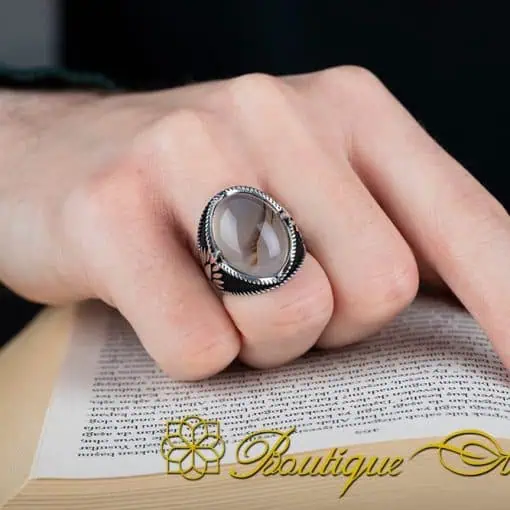Rare Collection Yemeni Aqeeq Silver Ring No:11 - Image 5