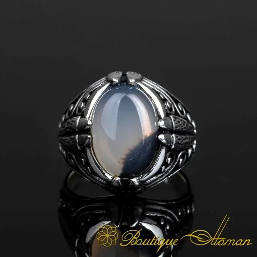 Rare Collection Yemeni Aqeeq Silver Ring No:18 - Image 3