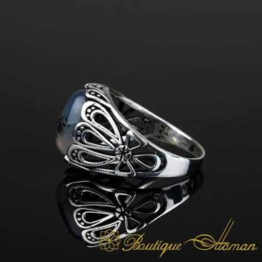 Rare Collection Yemeni Aqeeq Silver Ring No:21 - Image 4
