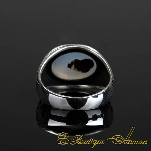 Rare Collection Yemeni Aqeeq Silver Ring No:23 - Image 5