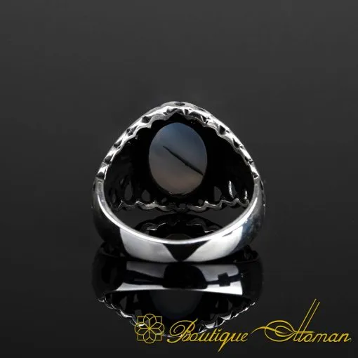 Rare Collection Yemeni Aqeeq Silver Ring No:26 - Image 5