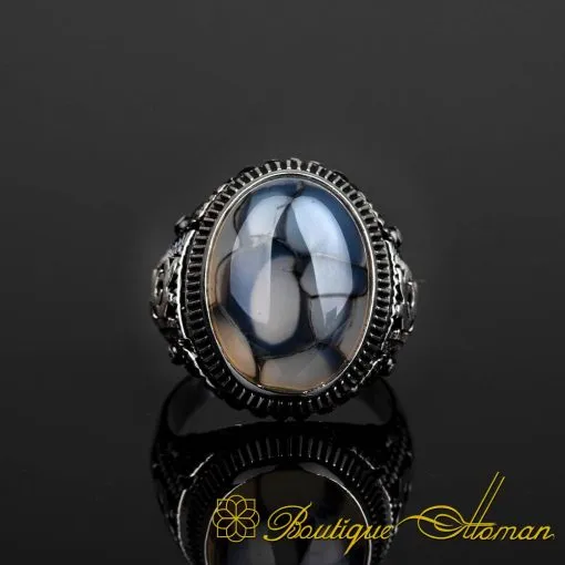 Rare Collection Yemeni Aqeeq Silver Ring No:28 - Image 3