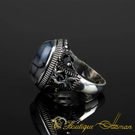 Rare Collection Yemeni Aqeeq Silver Ring No:28 - Image 4