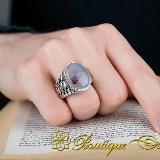Rare Collection Yemeni Aqeeq Silver Ring No:4 - Image 5