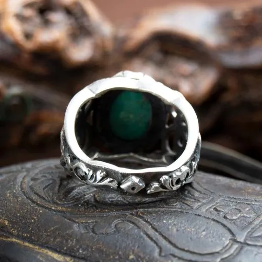 Rare Feroza Hand Engraved Men Ring - Image 5
