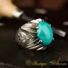 Raw Collection Hand Engraver Turquoise Ring