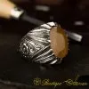 Raw Collection Hand Engraver Yellow Sapphire Ring