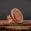 Red Aqeeq Ayat Al Kursi Women Ring (Rose Gold)