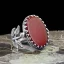 Red Aqeeq Hand Made Women Flower Ring