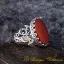 Red Yemeni Aqeeq Flat Handcraft Women Ring
