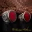Red Yemeni Aqeeq Handmade Women & Men Couple Rings Set