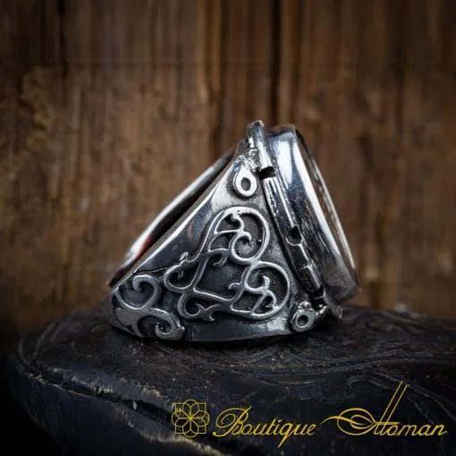 Red Yemeni Aqeeq Hasbunallahu Wa Ni’mal Wakeel Ring - Image 3