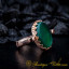 Green Aqeeq Hand Made Simple Women Ring (Rose Gold Plated)