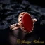 Red Aqeeq Hand Made Simple Women Ring (Rose Gold Plated)
